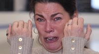 Anguished face of former Olympics star Nancy Kerrigan, whose skating club lost six members to DC plane crash