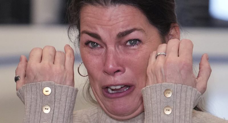 Anguished face of former Olympics star Nancy Kerrigan, whose skating club lost six members to DC plane crash