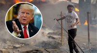 As wildfires rage in Los Angeles, Trump doesn't offer much sympathy. He's casting blame.