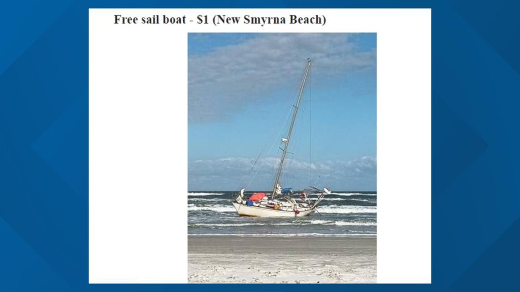 Captain selling sailboat for a dollar after it washes ashore in New Smyrna Beach