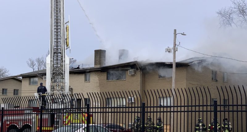 Champaign Fire Department on scene at three-story apartment fire