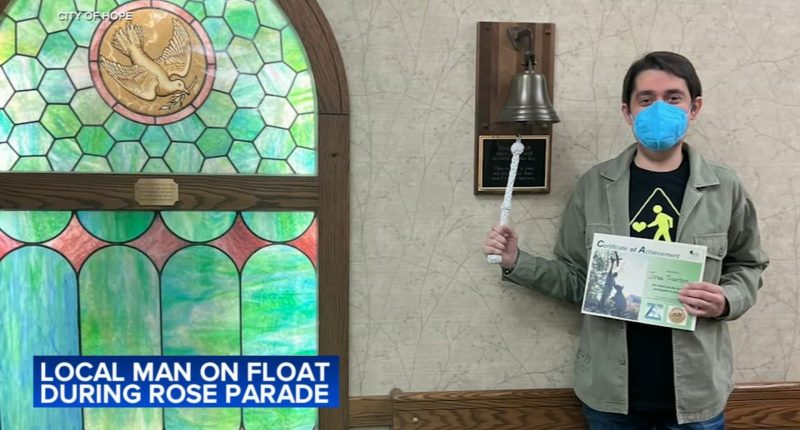 Chicago man Jose Santos rides on City of Hope Cancer Center float in Rose Parade after colorectal cancer battle