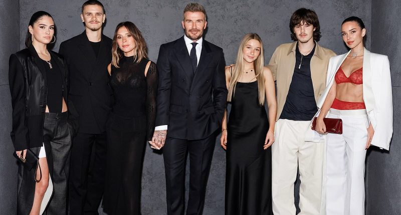 David Beckham is supported by wife Victoria and children at BOSS event