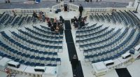 Chairs are set up in preparation for Trump's second inauguration next week.