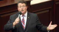 FILE - Rep. Randy Fine, R-South Brevard County, closes on a gambling bill during a special session, Wednesday, May 19, 2021, in Tallahassee, Fla. (AP Photo/Steve Cannon, File)