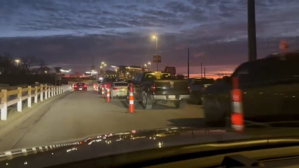 Hordes of Kansas City Chiefs fans line up outside Arrowhead to begin boozy tailgating hours before Texans game
