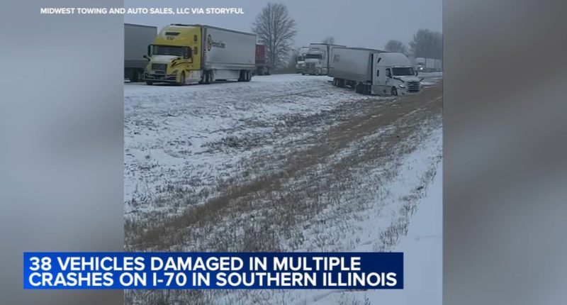 I70 car crash today: Dozens of vehicles involved in Cumberland County pileup near Greenup, Illinois; 1 injured, state police say