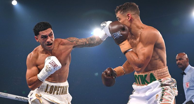 Jai Opetaia brutally knocks out David Nyika in the fourth round of their World Title bout after crazy slugfest - as Eddie Hearn backs star to collide with heavyweight champ