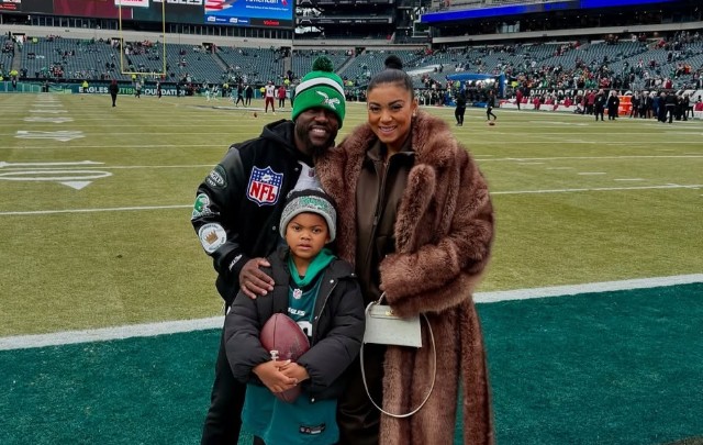 KEVIN HART, WIFE ENIKO HART, AND SON KENZO FLY HIGH AFTER EAGLES' WIN