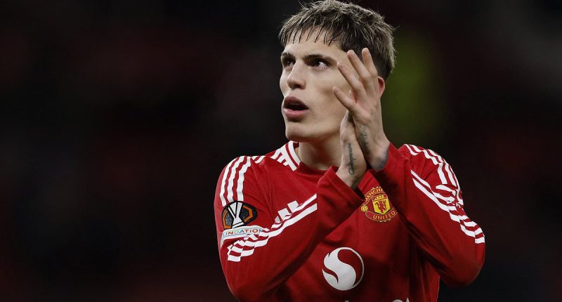 Man United fans make their feelings clear by singing Alejandro Garnacho's name throughout their Europa League win over Rangers amid Chelsea interest