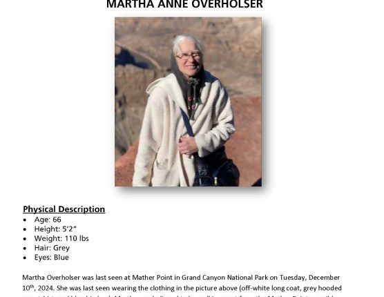 Missing poster for Martha Anne Overholser