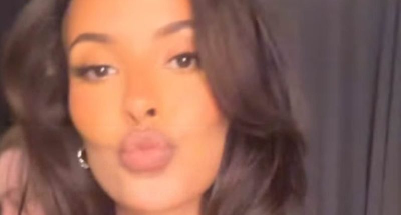 Maya Jama sets pulses racing in a busty black dress