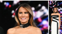 Melania Trump Attends Inaugural Ball in Hervé Pierre Gown