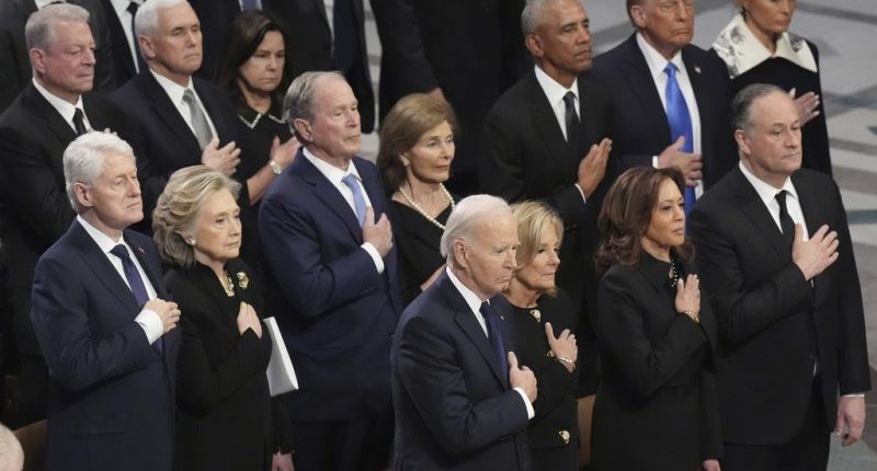 Michelle Obama 'sends her thoughts and prayers' while absent from Carter's funeral