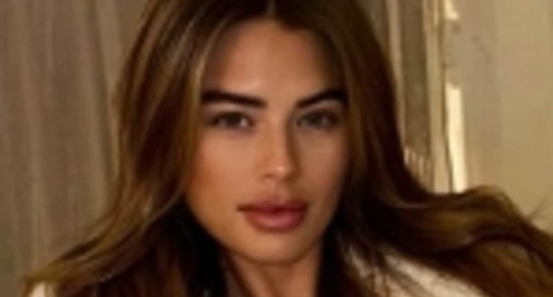 Pregnant Arabella Chi shows off her growing baby bump in a white bikini as she enjoys a relaxing spa day before welcoming her first child