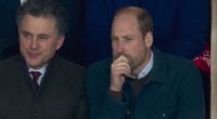 Prince William cuts a nervous figure in the stands as he watches his beloved Aston Villa in Champions League action against Monaco