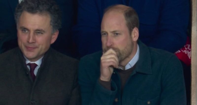 Prince William cuts a nervous figure in the stands as he watches his beloved Aston Villa in Champions League action against Monaco