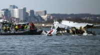 Wreckage is seen in the Potomac River