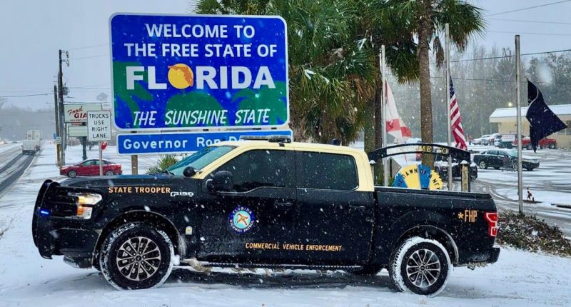 Snow recorded in Pensacola, Fla. on Jan. 21, 2025