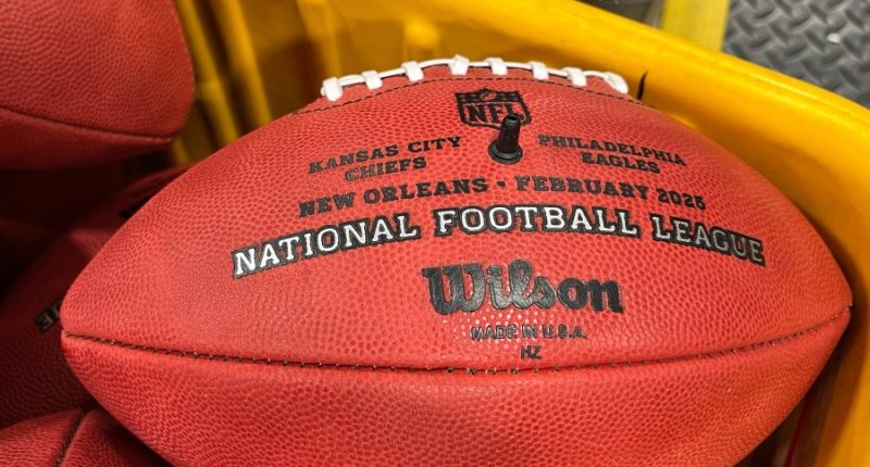 Super Bowl footballs are ready to go within hours of the matchup being set