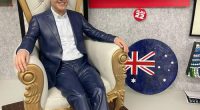 Labor MP Julian Hill has declared a 75-centimetre-tall statue of himself sitting on a throne.