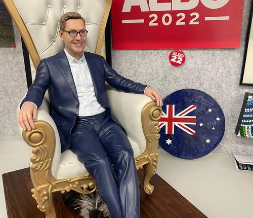 Labor MP Julian Hill has declared a 75-centimetre-tall statue of himself sitting on a throne.