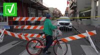 There are pedestrian barriers on Bourbon Street