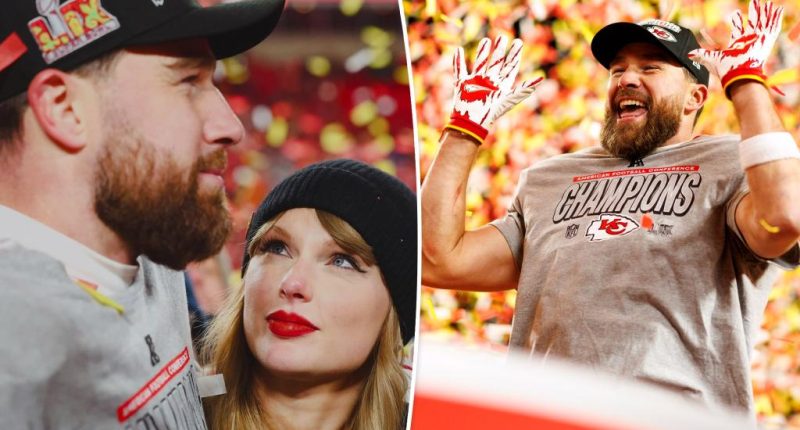 Travis Kelce reacts to sweet snap with Taylor Swift celebrating Chiefs’ AFC Championship win: ‘Who we do it for’