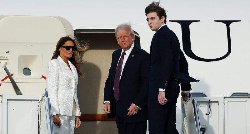 Trump heads for DC with Melania and Barron to kick off inauguration festivities after Jared, Ivanka, and Eric catch a flight on his plane