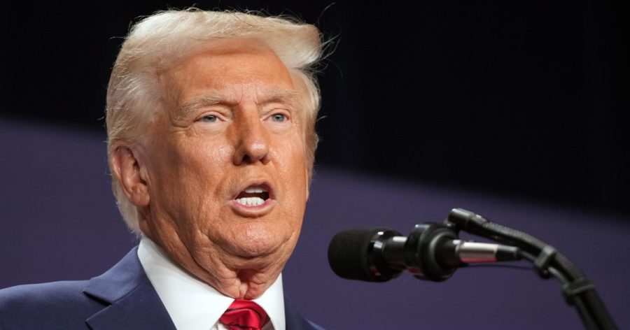 President Donald Trump speaks at the 2025 House Republican Members Conference Dinner at Trump National Doral Miami in Doral, Fla., Monday, Jan. 27, 2025. (AP Photo/Mark Schiefelbein)