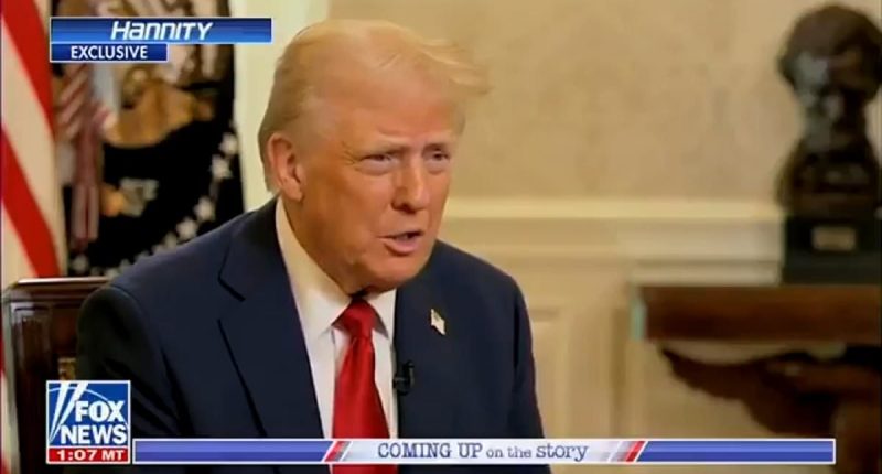 Trump shuts down Sean Hannity with three words during tirade on Biden in first TV interview