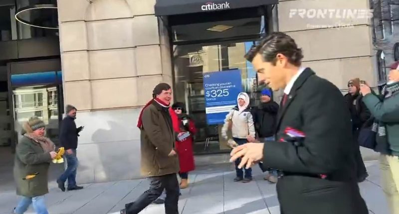 Tucker Carlson inundated with fans walking through DC after being exiled during woke Biden years
