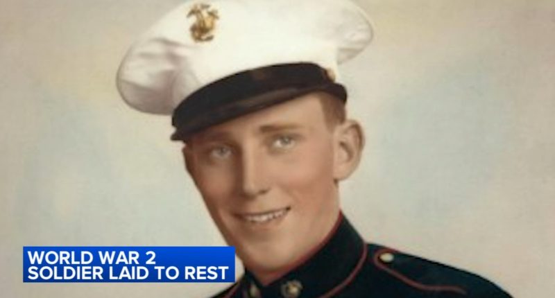US Marine Corps Sgt. Robert F. Van Heck laid to rest at Queen of Heaven Cemetery in Hillside, IL decades after War World II death