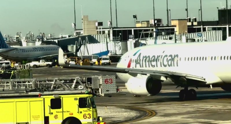 United Airlines plane tail clipped while taxiing at O'Hare