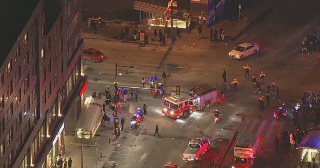 Vehicle drives into crowd after Eagles' win in apparent accident