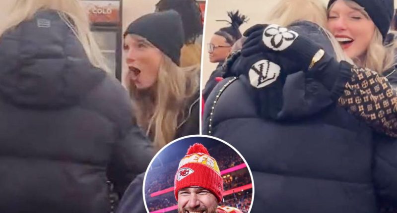 Watch the moment Taylor Swift realizes Travis Kelce is heading back to Super Bowl
