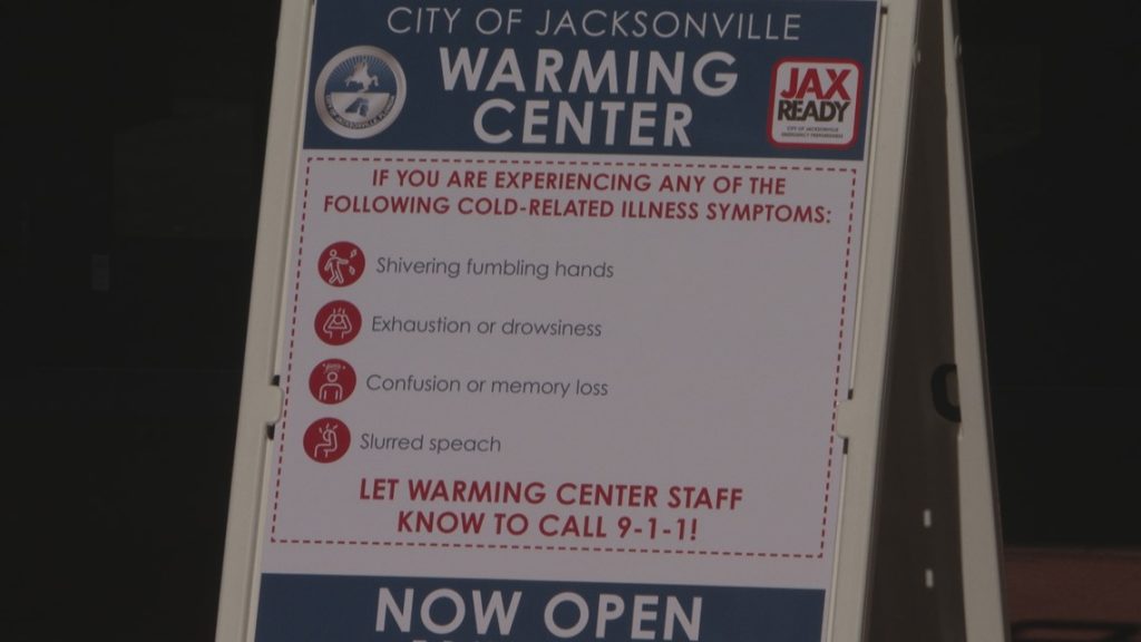 When do warming centers in Jacksonville open