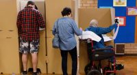 Colleen and Alan Wood vote at Singleton Heights polling centre in the upper Hunter Valley town of Singleton during the 2022 Federal Election.