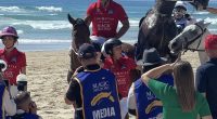 Zara Tindall narrowly avoids serious injury as horse rears up and lands on her during Australian photoshoot - six months after her mother Princess Anne was kicked in the head in riding accident and left with memory loss