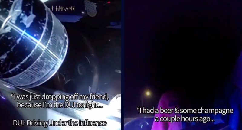 ‘I’m the DUI tonight’: Police bodycam catches New Year’s Eve ‘designated driver’ slipup during traffic stop