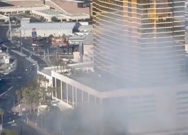 Smoke from near the Trump International Hotel in Las Vegas
