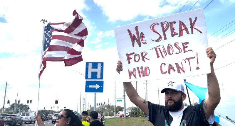 'No human being is illegal,' protestors stand against Florida immigration laws
