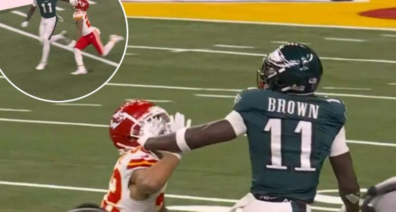 A.J. Brown called for brutal penalty on first drive of Super Bowl 2025