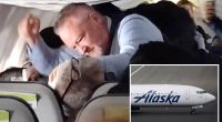 Alaska Airlines flight attendant punches screaming man who attacked female passenger