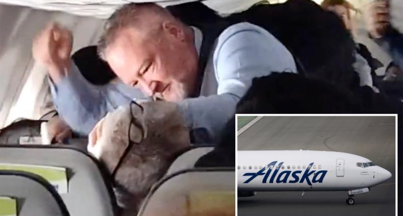 Alaska Airlines flight attendant punches screaming man who attacked female passenger