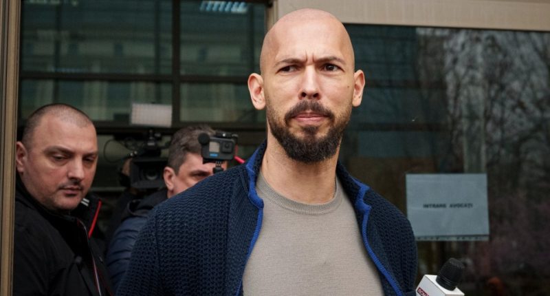 Andrew Tate leaving a Bucharest tribunal.