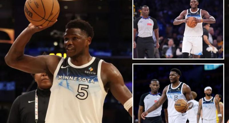 Anthony Edwards hurls ball into stands after being ejected in loss to Lakers