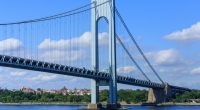 The Verrazano-Narrows Bridge spanning Staten Island and Brooklyn New York