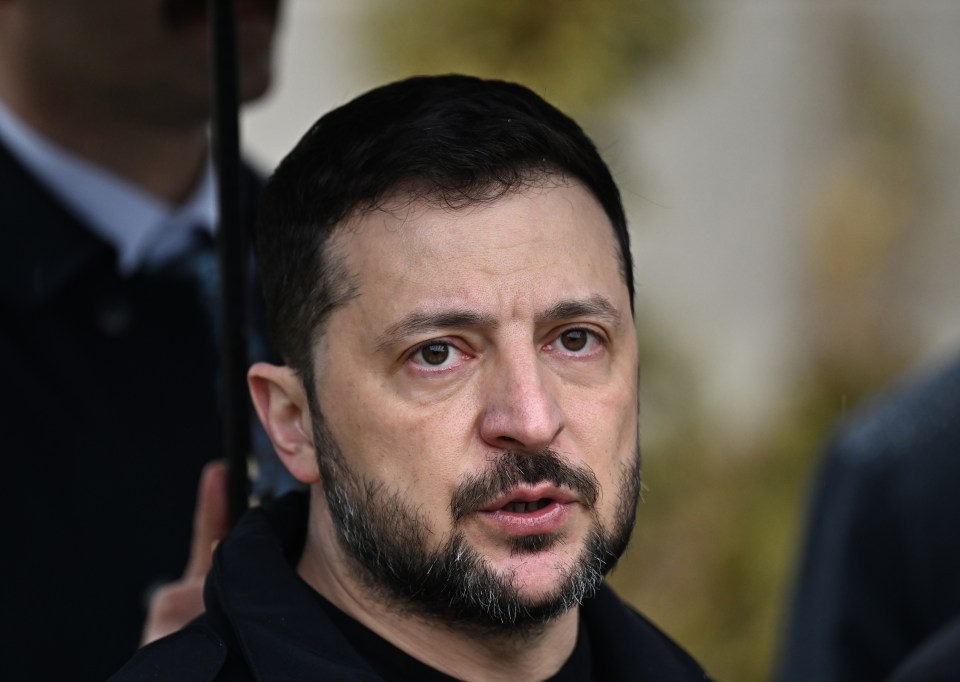 Close-up of Ukrainian President Volodymyr Zelenskyy.