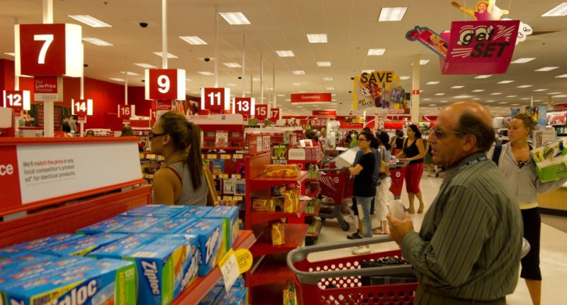 Shoppers in a Target store.